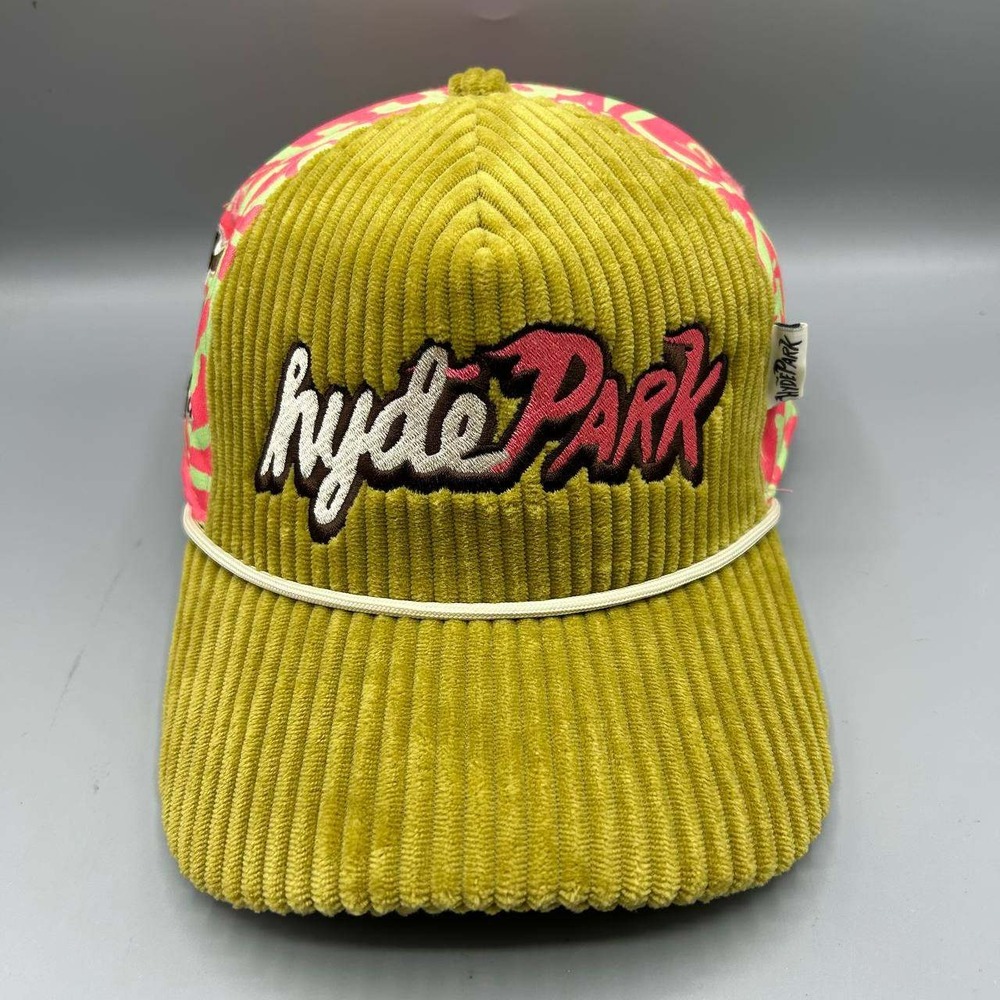 Hyde Park You Aren't Invited Hat Men Green Corduroy Floral Snap Back Cap